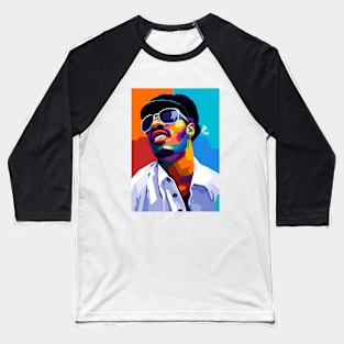 Stevie Wonder Wpap Pop Art Baseball T-Shirt